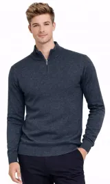 sweter-meski-polgolf-s8205-granatowy-melanz-klasyczny-bawelniany-wygodny