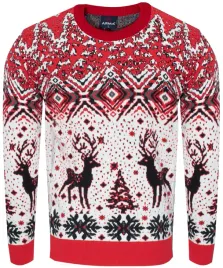 sweter-meski-2310-czerwony-swiateczny-welniany-cieply-prezent-na-swieta
