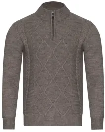 sweter-meski-polgolf-8157-brazowy-welniany-cieply-klasyczny-zamek-warkocz