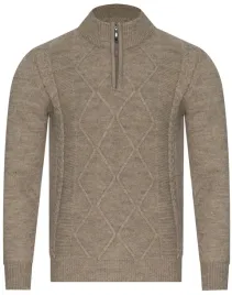 sweter-meski-polgolf-8157-brazowy-welniany-klasyczny-prezent-na-swieta