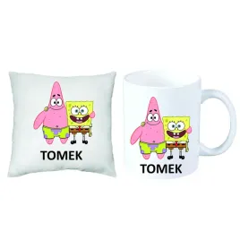spongebob-zestaw-prezent-poduszka-kubek-imie