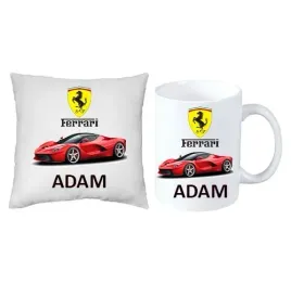 zestaw-prezent-poduszka-kubek-ferrari-auto-imie