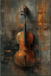 obraz-na-plotnie-canvas-do-sypialni-skrzypce-akwarela-abstrakcja-100x70