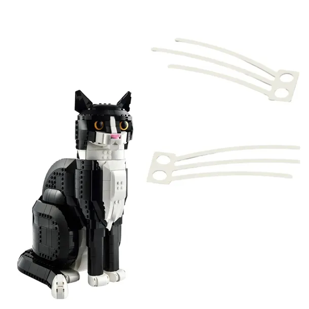 Białe Kocie Wąsy do kota LEGO Ideas 21349 - dodaj realizmu swojemu modelowi