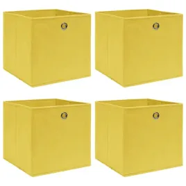 vidaxl-pudelka-4-szt-zolte-32x32x32-cm-tkanina