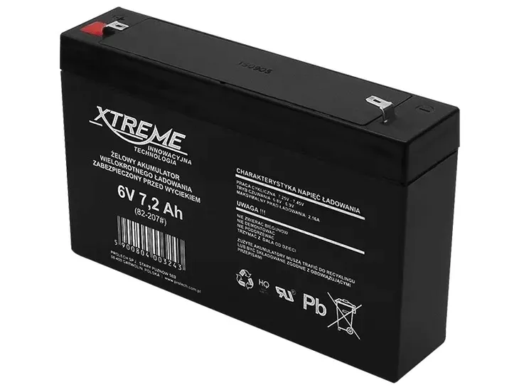 Akumulator żelowy 6V 7Ah (6V 7,2Ah) 151x94x34 / 82-207