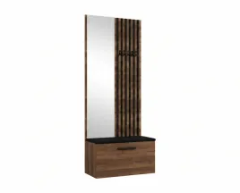 garderoba-z-lustrem-80-cm-orzech-lamele-czarne-siedzisko-czarne-margaret-ii