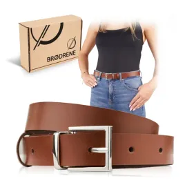 pasek-damski-elegancki-brodrene-skorzany-brazowy-srebrna-klamerka-110-cm