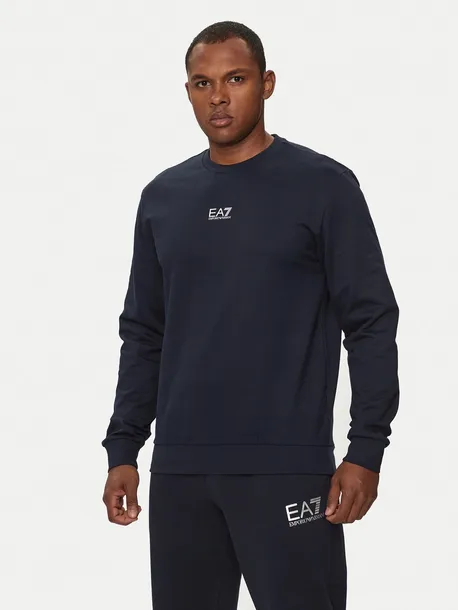 EMPORIO ARMANI EA7 Bluza Męska Bawełniana Granatowa Bez Kaptura r. XXL