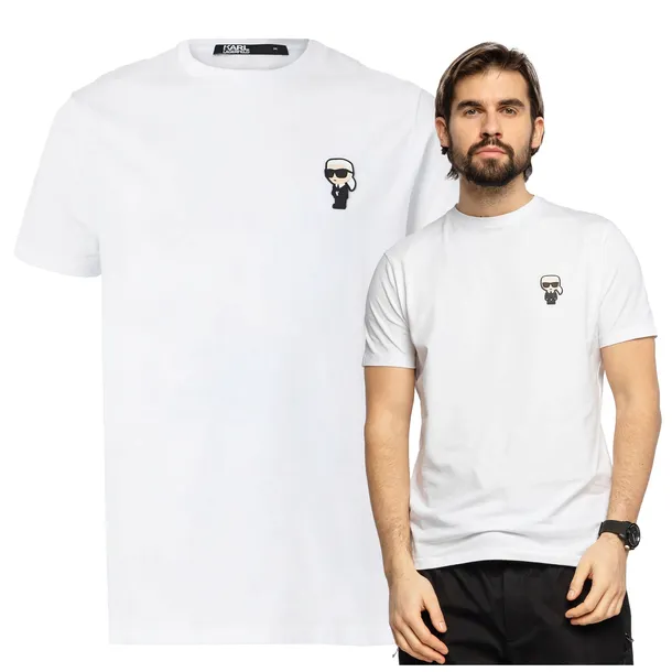 KARL LAGERFELD Koszulka Męska T-shirt Gumowe Logo Basic Biała r. XXL