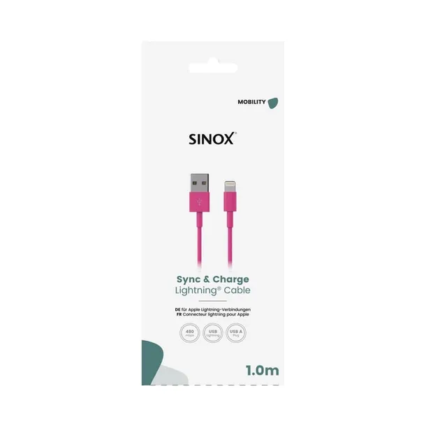 sinox-soe02701-kabel-lightning-1-m-rozowy