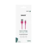 sinox-soe02701-kabel-lightning-1-m-rozowy