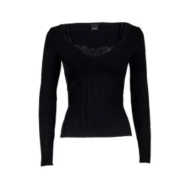 pinko-maglia-beach-volley-inserto-in-pizzo-donna-nero-s