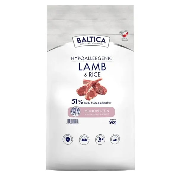 BALTICA Adult Lamb & Rice  Jagnięcina z ryżem M 9kg