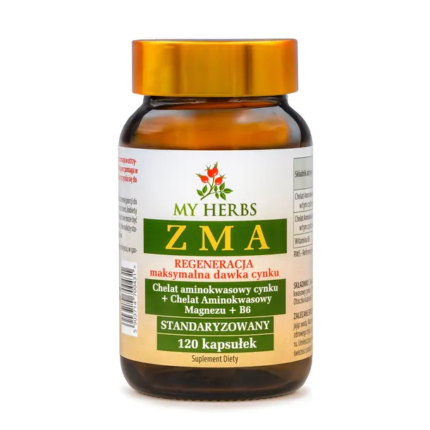 ZMA MAGNEZ CYNK WITAMINA B6 120 KAPS BOOSTER REGENERACJA I WITALNOŚĆ
