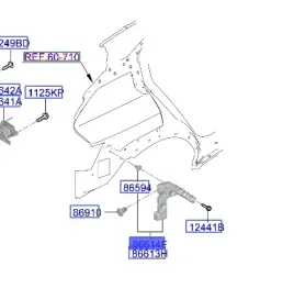 slizg-uchwyt-zderzaka-blotnika-tylnego-prawy-kia-ev3-2024-86652ev000