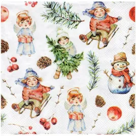 serwetka-do-decoupage-33x33cm-dzieci-na-sankach-balwan-1szt