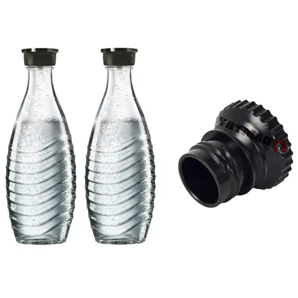 2szt. Szklana Butelka Karafka + Adapter do SodaStream Terra Art Spirit