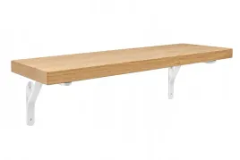 polka-scienna-debowa-wiszaca-na-sciane-jasna-bialy-wspornik-50cm-x-15cm