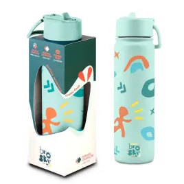 brosky-pattern-stalowa-butelka-na-wode-w-kolorze-mietowym-680ml