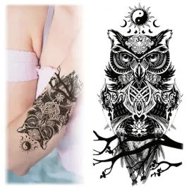 tatuaz-zmywalny-tymczasowy-wodny-sowa-sowka-znak-yin-yang