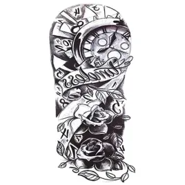 tatuaz-zmywalny-tymczasowy-wodny-zegar-roza-napis
