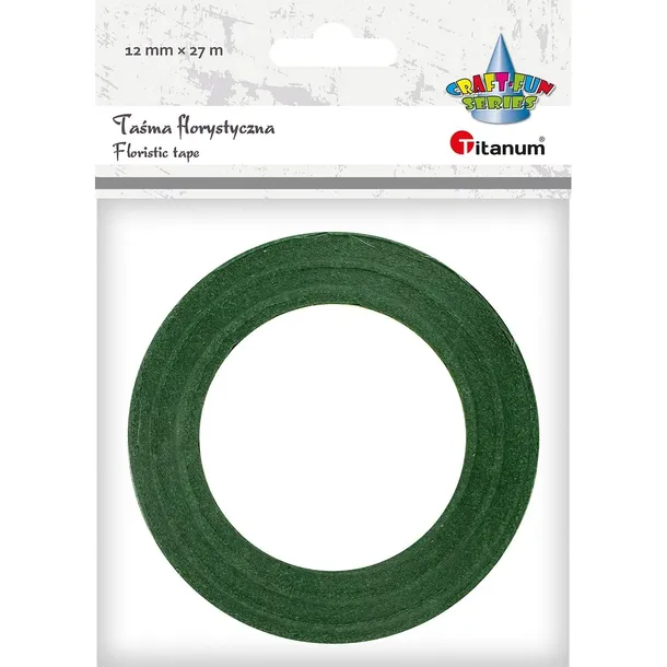Taśma florystyczna zielona 12mmx27m Titanum