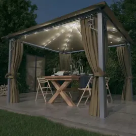 vidaxl-altana-z-zaslonami-i-lampkami-led-3x3-m-taupe-aluminium