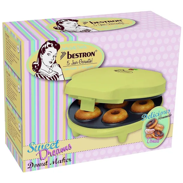 bestron-mini-donut-maker-700w-zolty-7-paczkow-material-obudowy-tworzywo-sztuczne