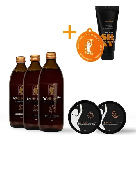 Kuracja Kolagenowa 3x500ml + Kremy kolagenowe DZIEŃ NOC 2x 50ml + GRATISY