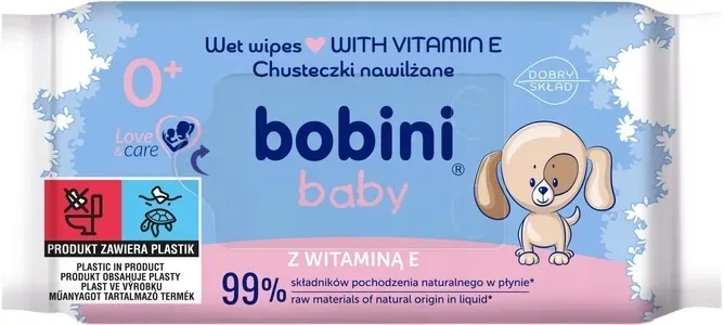 Chusteczki nawilżane BOBINI Baby z Witaminą E 60szt.
