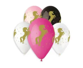 balony-zloty-jednorozec-zlote-jednorozce-gemar-13-33cm-5szt