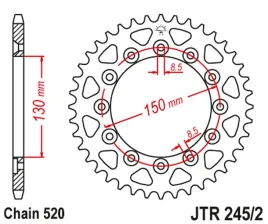 zebatka-tylna-jt-jtr245-2-45-yamaha-wr-250r-stalowa-wytrzymala-mocna