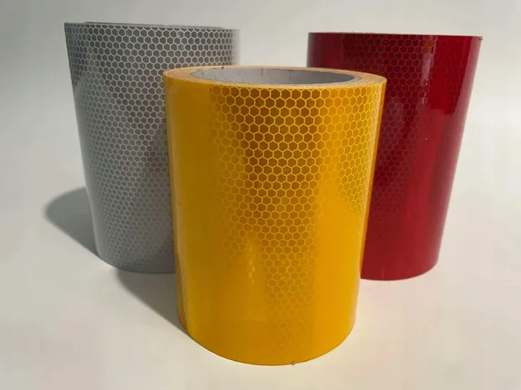 TAŚMA ODBLASKOWA PLASTER MIODU żółta auto pomoc 20cm Oracal 3 kolory