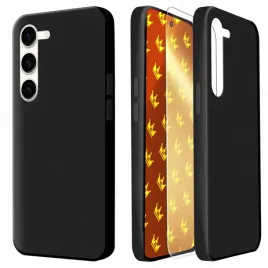 etui-do-samsung-galaxy-s23-czarne-matowe-obudowa-slim-silikon-szklo