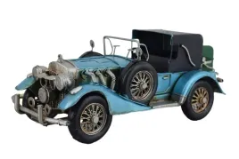 metalowy-model-samochod-niebieskie-auto-kolekcja-vintage-zabytkowy