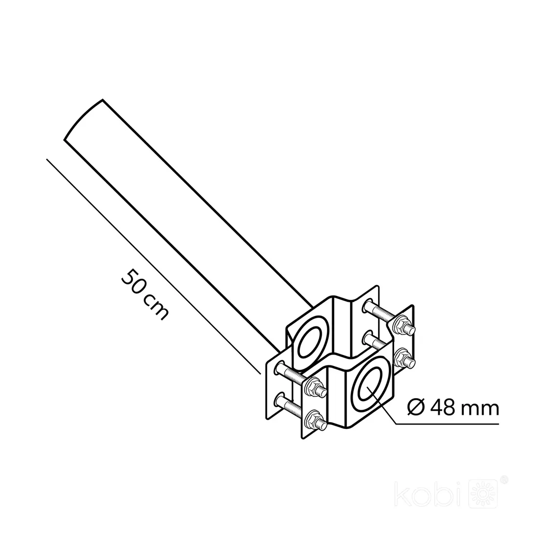 uchwyt-scienny-base-se-500mm-fi-48mm-stan-nowy
