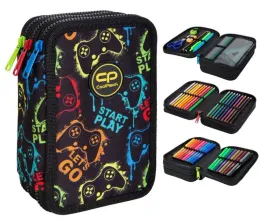 coolpack-piornik-szkolny-trzykomorowy-wyposazony-kredki-pisaki-x-play