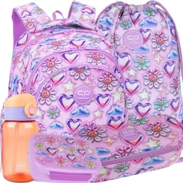 coolpack-plecak-szkolny-mlodziezowy-piornik-worek-zestaw-5-elementow-rozowy