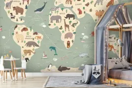 fototapeta-tapeta-z-mapa-swiata-na-sciane-dla-dzieci-kolorowe-zwierzatka-w