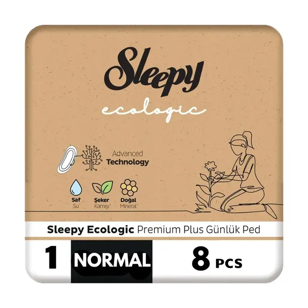 SLEEPY PODPASKI HIGIENICZNE EKO ZE SKRZYDEŁKAMI CIENKIE size NORMAL 8SZT