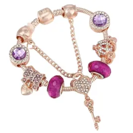 bransoletka-charms-fioletowa-z-kluczykiem-i-blyszczacymi-elementami-16-cm