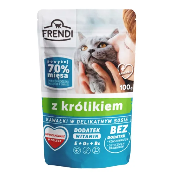 FRENDI Saszetka karma mokra dla kota smak Królik 100g