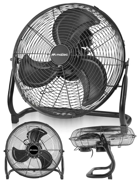 Wentylator Cyrkulator Metalowy Podłogowy Wiatrak Mocny Duży Cichy 45cm 80W