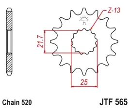 zebatka-przednia-jt-jtf565-14rb-z-guma-565-14-yamaha-yzf-wrf-400-stalowa