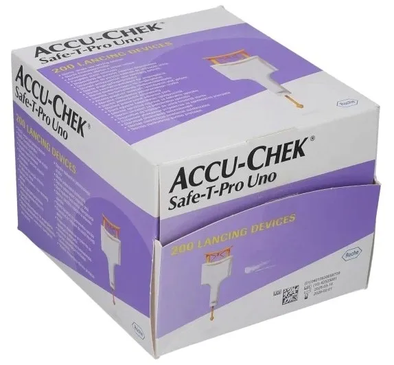 Accu-Chek Safe-T-Pro Uno 200 szt. sterylne lancety, nakłuwacze