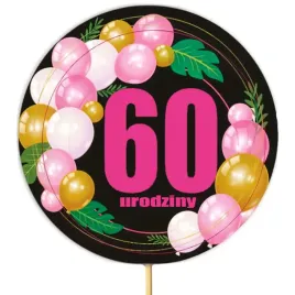 topper-papierowy-60-urodziny-baloniki-czarno-rozowy-185-x-11-cm