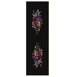 obrus-bieznik-czarny-140x38cm-czerwone-fioletowe-kwiaty-elegancki