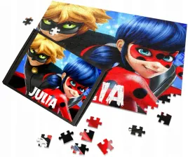 puzzle-biedronka-i-czarny-kot-z-nadrukiem-dowolne-imie-a3-a4