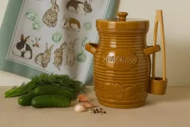 pojemnik-ceramiczny-35-l-na-ogorki-ze-szczypcami-smacznego-3170-miodowy